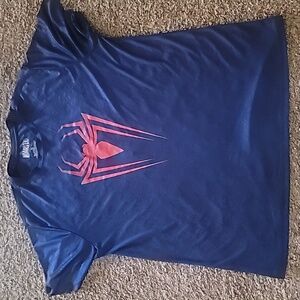 Marvel Blue Polyester short sleve Spiderman T Shirt